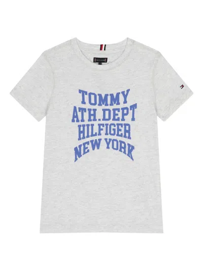 Tommy Hilfiger Junior Kids' Grey Logo T-shirt In Gray
