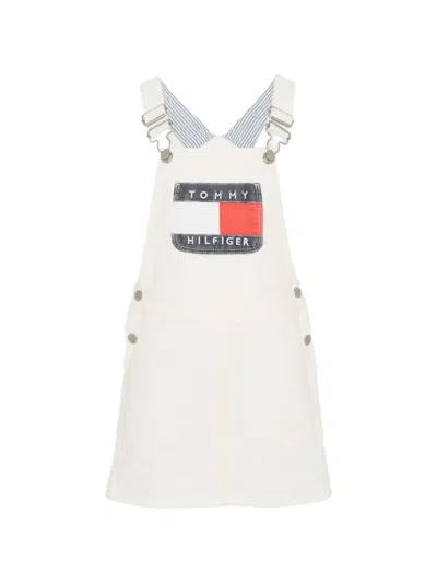 Tommy Hilfiger Junior Kids' Heritage Bib Cotton Dungarees In White