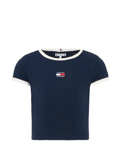 Tommy Hilfiger Junior Kids' Heritage Logo Patch T-shirt In Blue