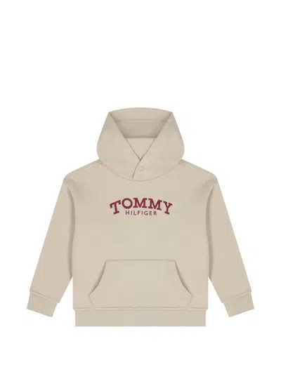 Tommy Hilfiger Junior Kids' Hooded Logo Sweatshirt In Neutral