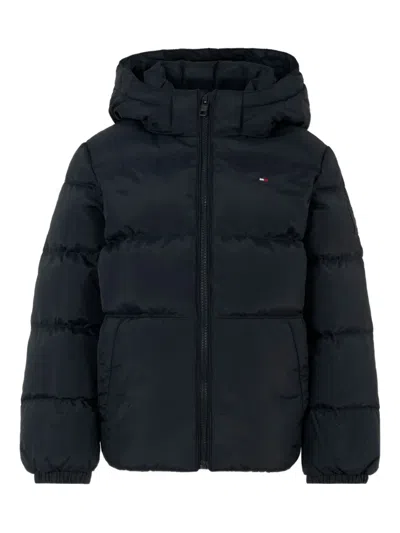 Tommy Hilfiger Junior Kids' Hooded Puffer Jacket In Black