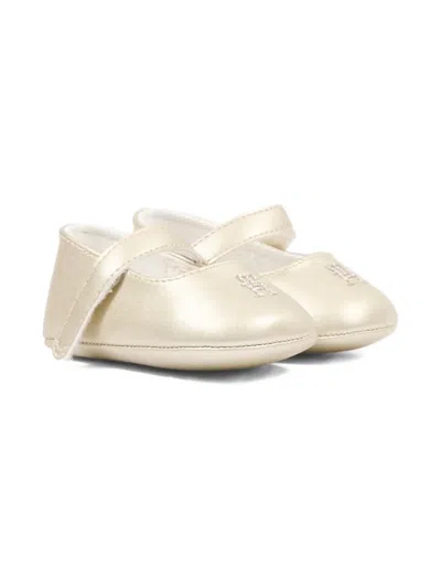 Tommy Hilfiger Junior Babies' Logo-appliqué Ballerinas In Neutral