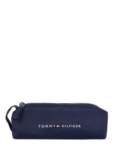 Tommy Hilfiger Junior Logo-plaque Pencil Case In Blue