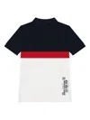 Tommy Hilfiger Junior Logo Colour-block Polo T-shirt In Blue