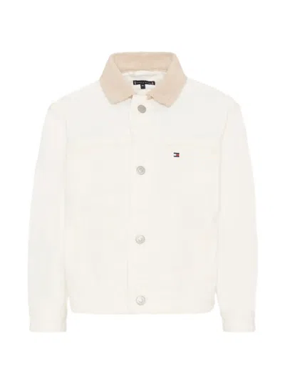 Tommy Hilfiger Junior Kids' Logo Cotton Jacket In Neutral