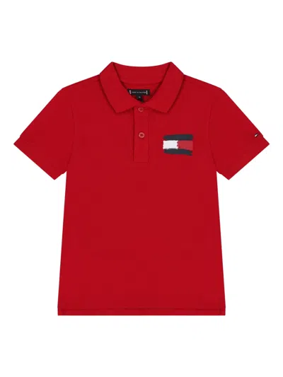Tommy Hilfiger Junior Kids' Logo Cotton Polo-shirt In Red
