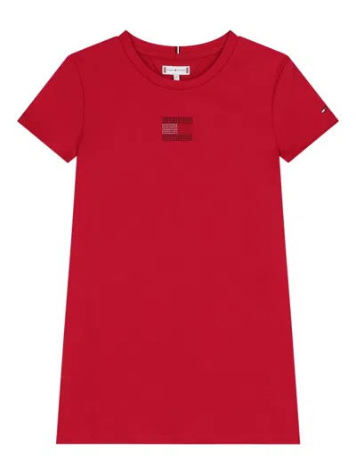 Tommy Hilfiger Junior Kids' Logo-detail Dress In Red