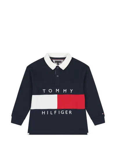 Tommy Hilfiger Junior Kids' Logo-detail Polo Shirt In Blue