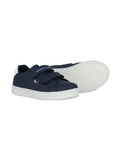 Tommy Hilfiger Junior Kids' Logo-detail Sneakers In Blue