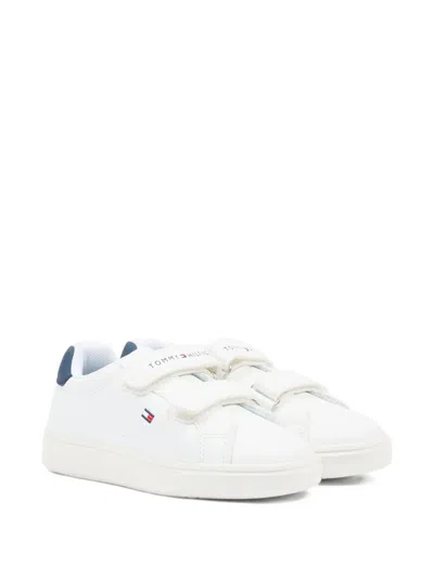 Tommy Hilfiger Junior Kids' Logo-detail Sneakers In White