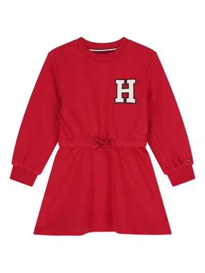 Tommy Hilfiger Junior Kids' Logo-detail Sweatshirt Dress In Red