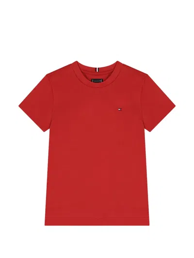 Tommy Hilfiger Junior Kids' Logo-detail T-shirt In Red