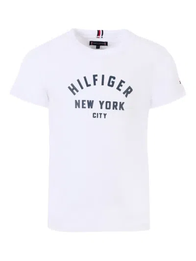Tommy Hilfiger Junior Kids' Logo-detail T-shirt In White