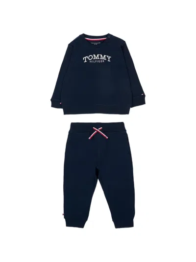 Tommy Hilfiger Junior Babies' Logo-detail Tracksuit In Blue