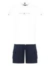Tommy Hilfiger Junior Logo-embellished T-shirt And Cargo Shorts Set In White