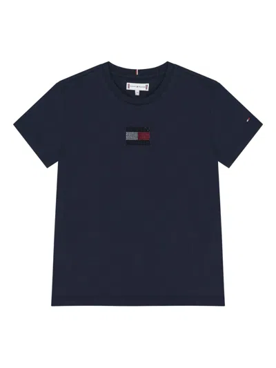 Tommy Hilfiger Junior Kids' Logo-embellished T-shirt In Blue