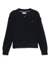 Tommy Hilfiger Junior Logo-embroidered Cardigan In Blue