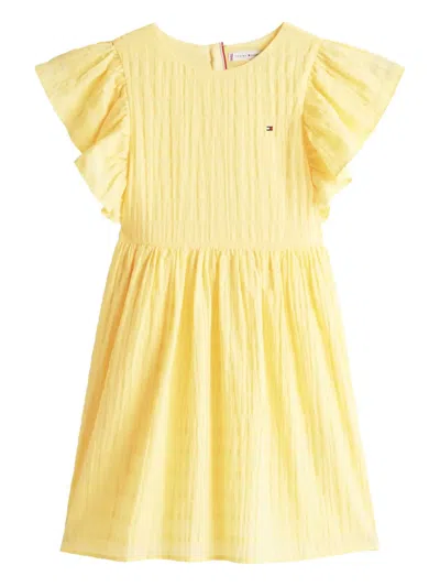 Tommy Hilfiger Junior Kids' Logo-embroidered Dress In Yellow
