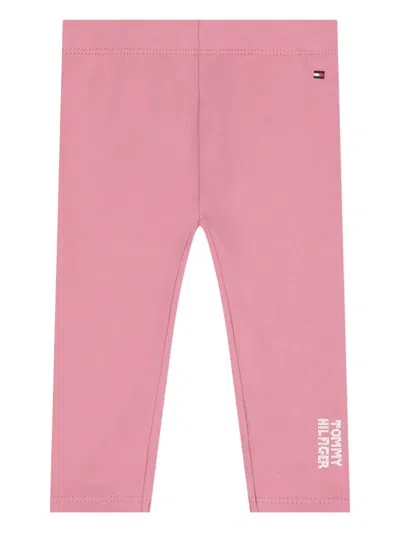 Tommy Hilfiger Junior Babies' Logo-embroidered Leggings In Black