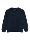 Tommy Hilfiger Junior Logo-embroidered Long-sleeves Sweatshirt In Black