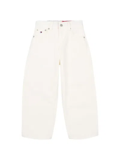Tommy Hilfiger Junior Kids' Logo-embroidered Pocket Trousers In Neutral