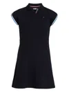 Tommy Hilfiger Junior Logo-embroidered Polo Dress In Blue