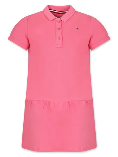 Tommy Hilfiger Junior Kids' Logo-embroidered Polo Dress In Pink