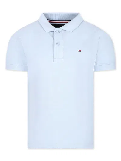 Tommy Hilfiger Junior Kids' Logo-embroidered Polo Shirt In Blue