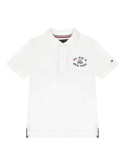 Tommy Hilfiger Junior Kids' Logo-embroidered Polo Shirt In White