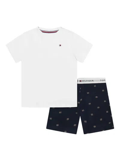 Tommy Hilfiger Junior Kids' Logo-embroidered Pyjama In White