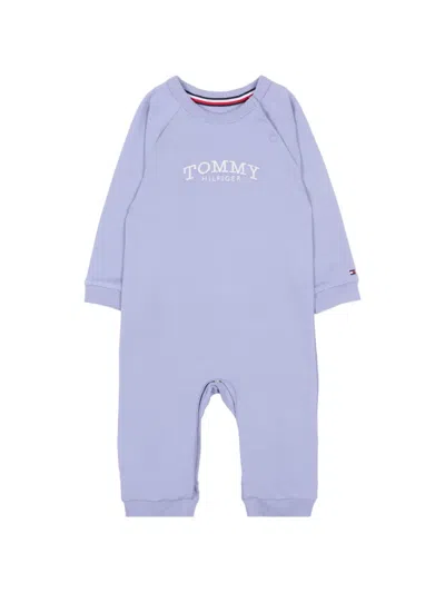 Tommy Hilfiger Junior Babies' Logo-embroidered Romper In Purple