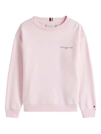 Tommy Hilfiger Junior Kids' Logo-embroidered Sweatshirt In Pink