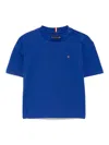 Tommy Hilfiger Junior Logo-embroidered T-shirt In 蓝色