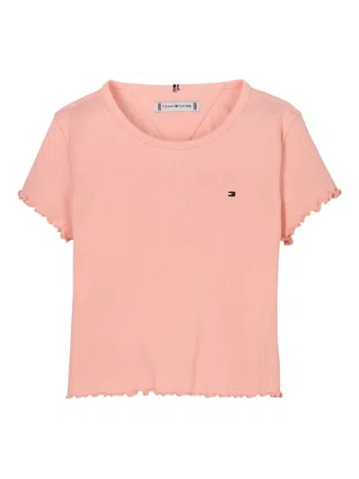 Tommy Hilfiger Junior Kids' Logo-embroidered T-shirt In Pink