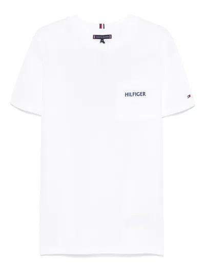 Tommy Hilfiger Junior Kids' Logo-embroidered T-shirt In White