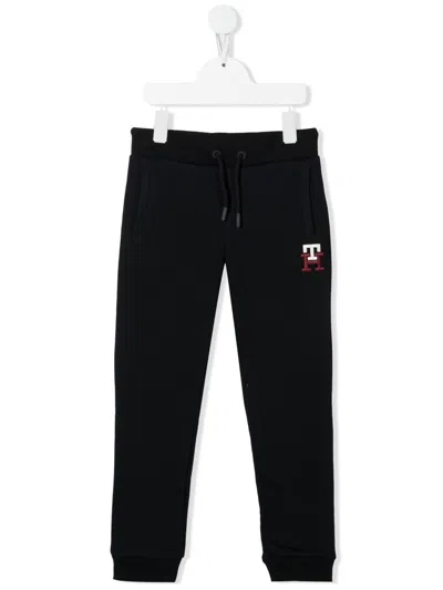 Tommy Hilfiger Junior Kids' Logo-embroidered Track Pants In 蓝色