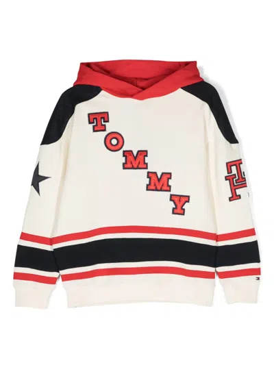 Tommy Hilfiger Junior Kids' Hoodie In Colour-block-optik In Neutrals