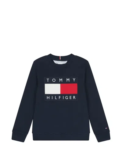 Tommy Hilfiger Junior Kids' Logo-patch Sweatshirt In Black