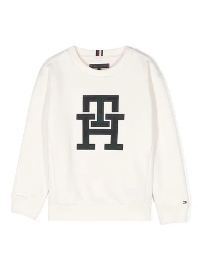 Tommy Hilfiger Junior Kids' Logo-patch Sweatshirt In White