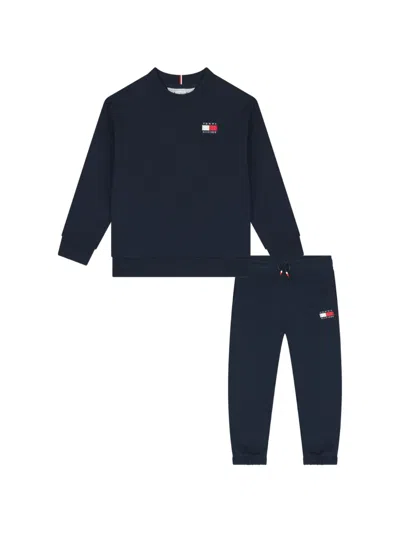 Tommy Hilfiger Junior Kids' Logo-patch Tracksuit In Blue