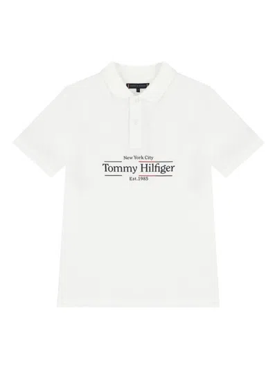 Tommy Hilfiger Junior Kids' Logo Polo Shirt In White