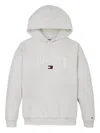 Tommy Hilfiger Junior Logo-print Cotton-blend Hoodie In Grey