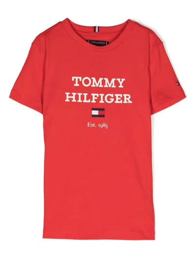 Tommy Hilfiger Junior Kids' Logo-print T-shirt In Red