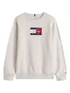 Tommy Hilfiger Junior Logo-print Crew-neck Sweatshirt In Neutral