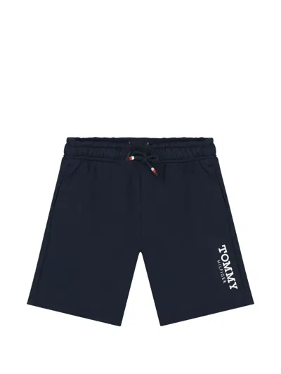 Tommy Hilfiger Junior Kids' Logo-print Drawstring Shorts In Blue