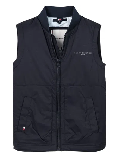Tommy Hilfiger Junior Babies' Logo-print Gilet In Blue