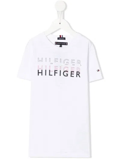 Tommy Hilfiger Junior Kids' Logo-print Detail T-shirt In White