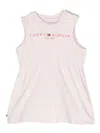 Tommy Hilfiger Junior Cotton Rounded-collar Sleeveless Dress In Pink