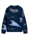 Tommy Hilfiger Junior Logo-print Sweatshirt In Blue
