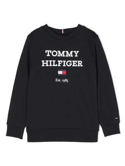 Tommy Hilfiger Junior Kids' Logo-print Cotton T-shirt In Blue